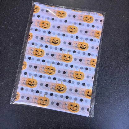 Papel de Seda 20 peças e Papel de Embrulho Decorativo com Temática de Halloween Colorido