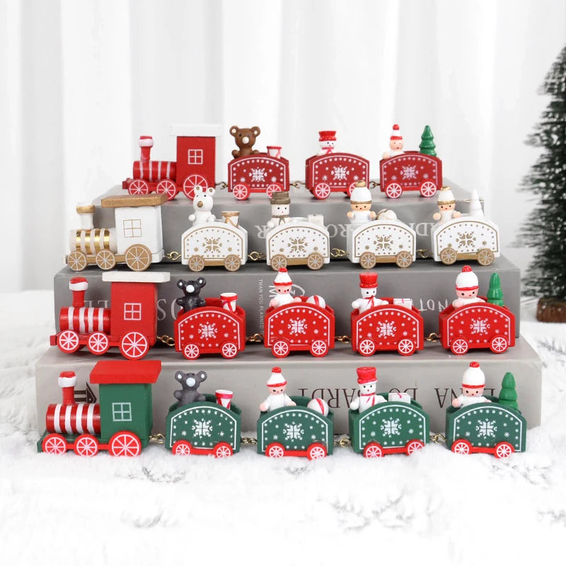 Trenzinho de Natal de Madeira Enfeite Decorativo de Mesa Mdf 25cm