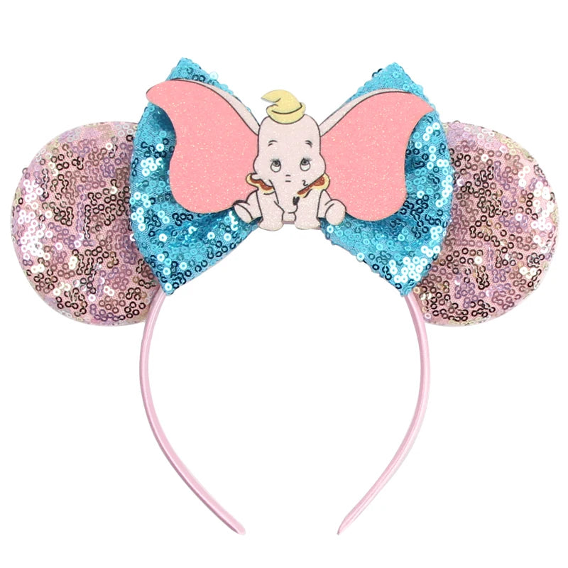 Tiaras Acessórios Disney orelha de rato com laço brilhante, Lantejoula de dupla celebração
