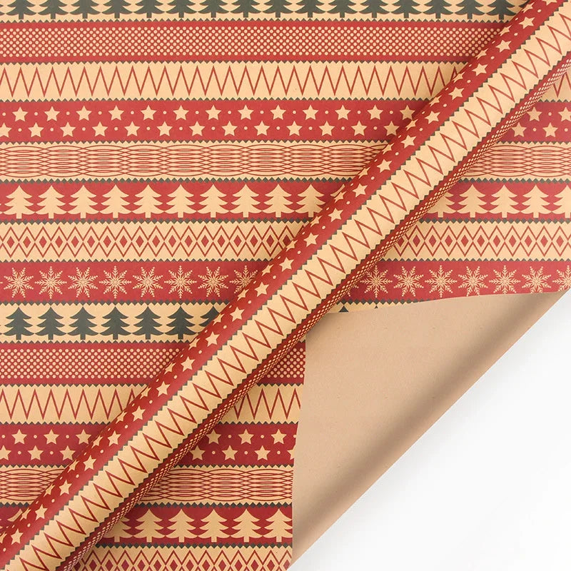 Papel kraft Embrulho Impressão Natal Folhas Papel de Embrulho de Caixa Presente e Natal