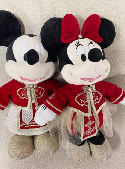 Boneco Mickey e Minnie Pelúcia Macio Disney - Pelúcia Mickey Disneylândia 36cm/24cm