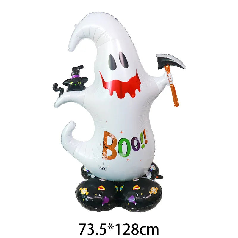 Balões grandes Halloween, conjunto independente balões grandes alumínio, abóbora