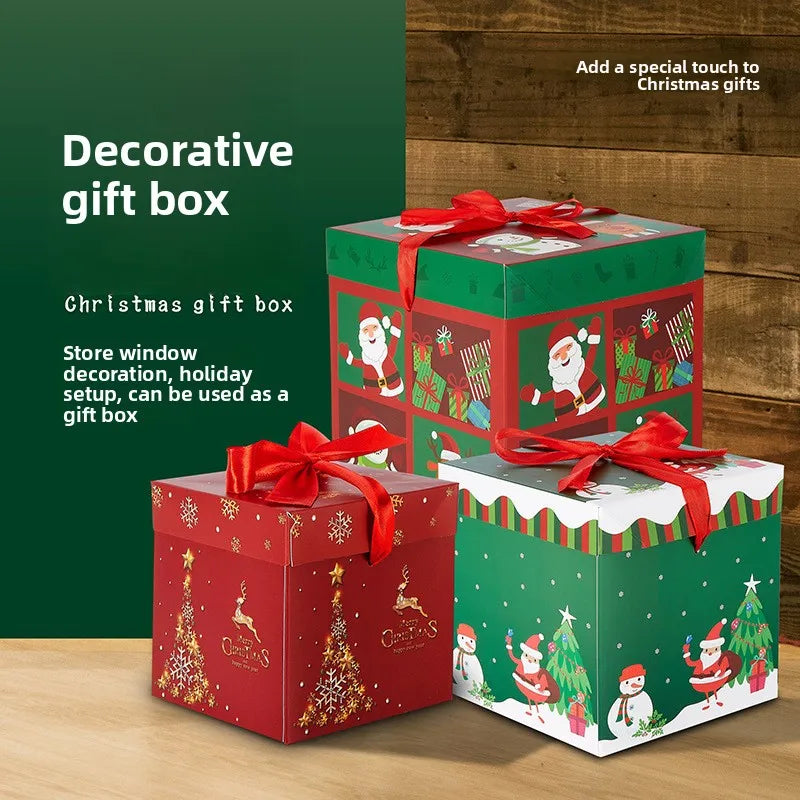 Caixas Natal Lindas 3 Caixas de Presente de Natal com Tampa e Caixas de Natal