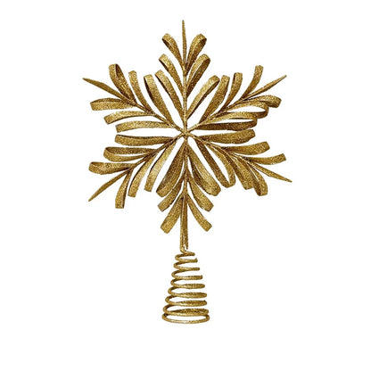 Enfeite de topo de árvore de Natal com estrelas douradas Topo de árvore dourada de Natal