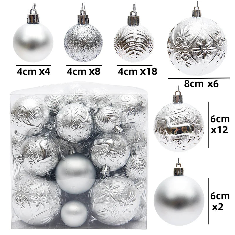Bolas de natal Enfeites de Natal colorido inquebráveis, 50 peças, plástico, pendurar, Natal