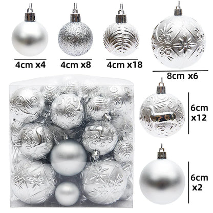 Bolas de natal Enfeites de Natal colorido inquebráveis, 50 peças, plástico, pendurar, Natal