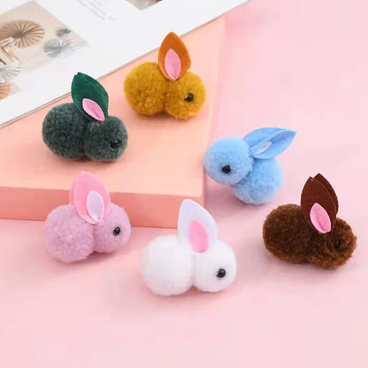 Grampos de cabelo de coelhinho de pelúcia, 10 peças, mini grampos de cabelo coelho