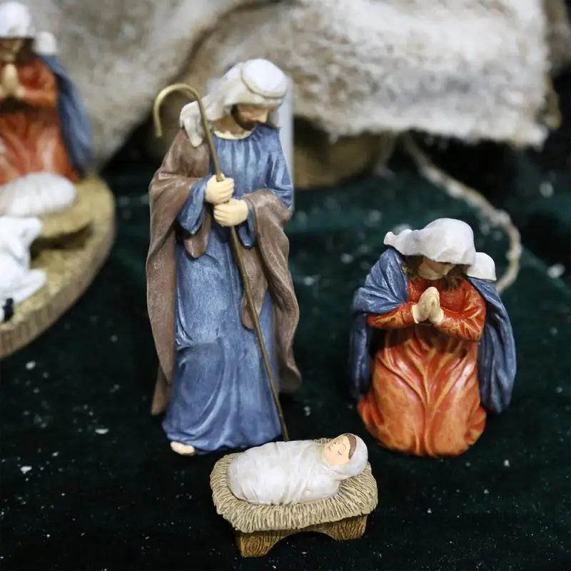 Estátuas Religiosas de Natal Cristo Natividade Estável de Natal, Manjedoura Estátuas