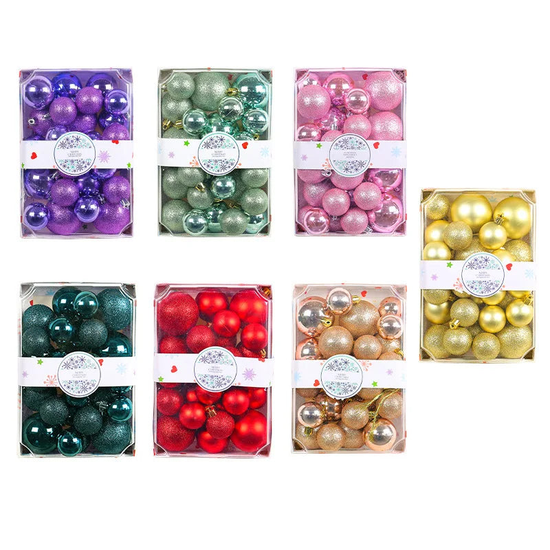 Bola de Natal Verde conjunto de 26 bolas de plástico para árvore de Natal
