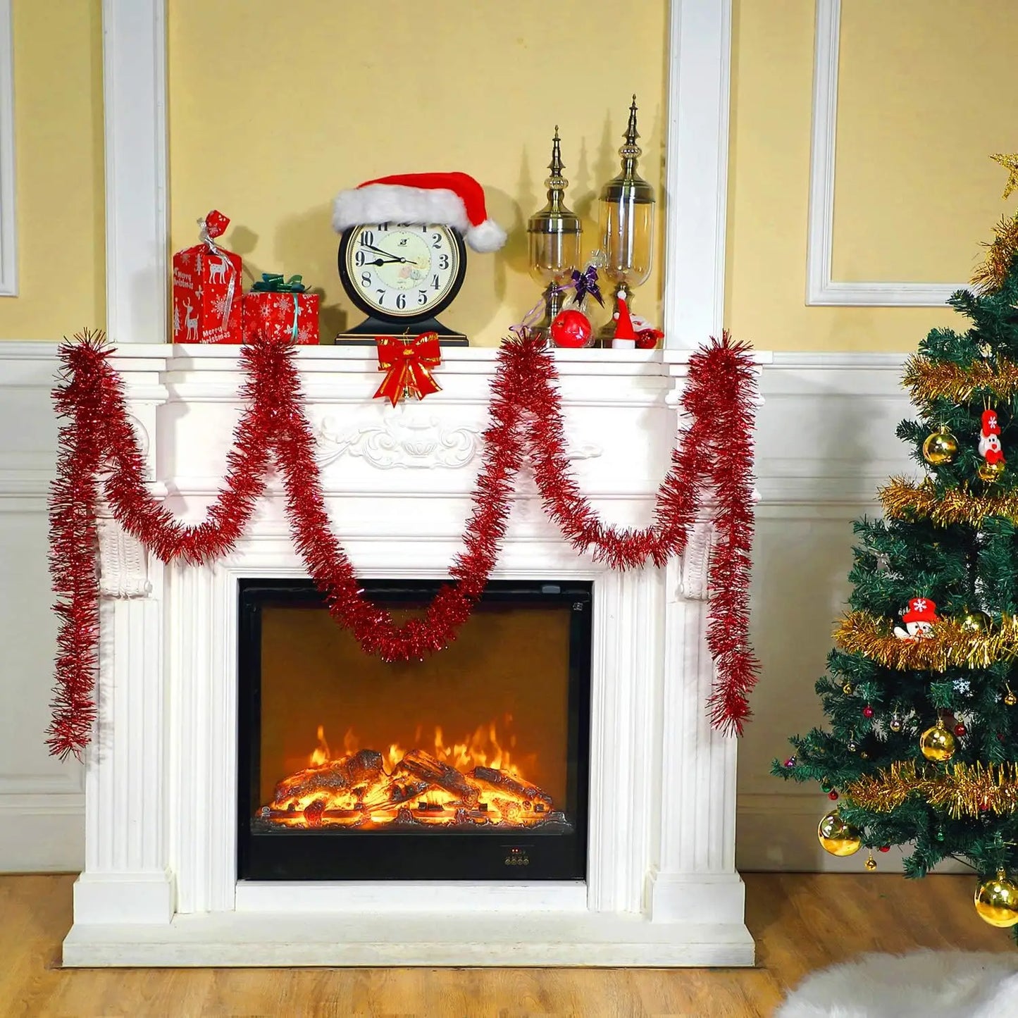 Kit 1 até 20 Festão Metalizado 20 peças Fitas 1cm X 30 Metros Decoração Natalina Enfeite