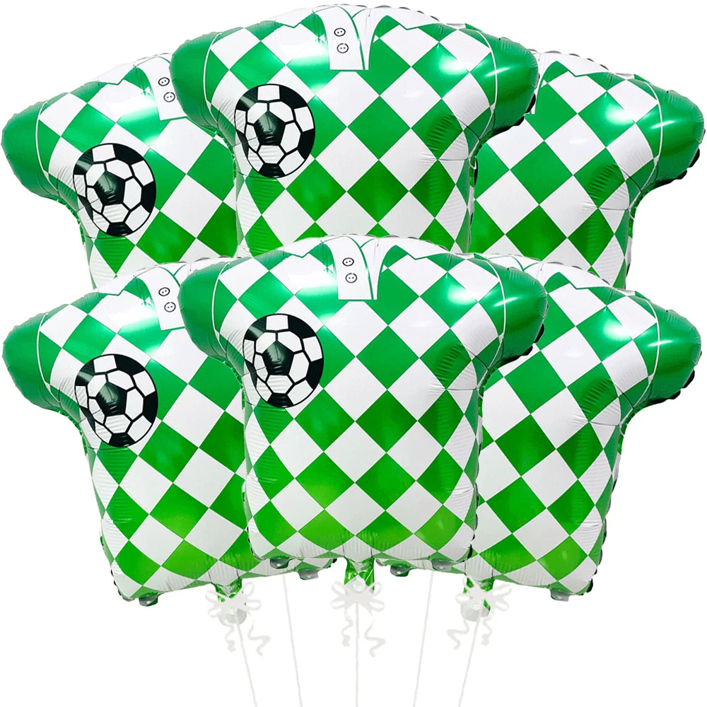 Balão de Futebol Copa do Mundo Camisa, Preto, Pacote com 6, Balão em Formato de Camisa