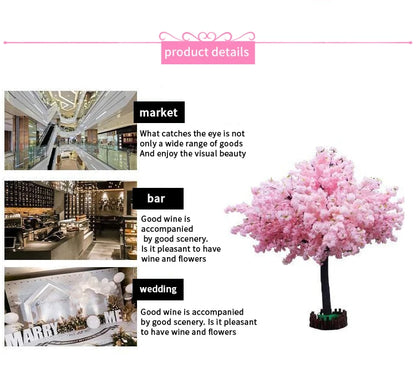 Árvore Flor Artificial Simulação de pouso de cerejeira artificial, enfeites florais e grande