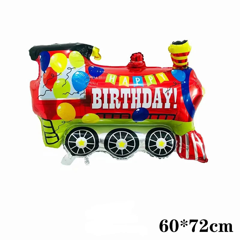 Balão laminado de carro 3d corrida, escavação, trem decorações balões de hélio