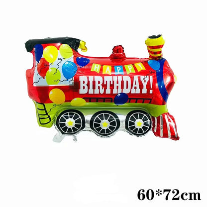 Balão laminado de carro 3d corrida, escavação, trem decorações balões de hélio