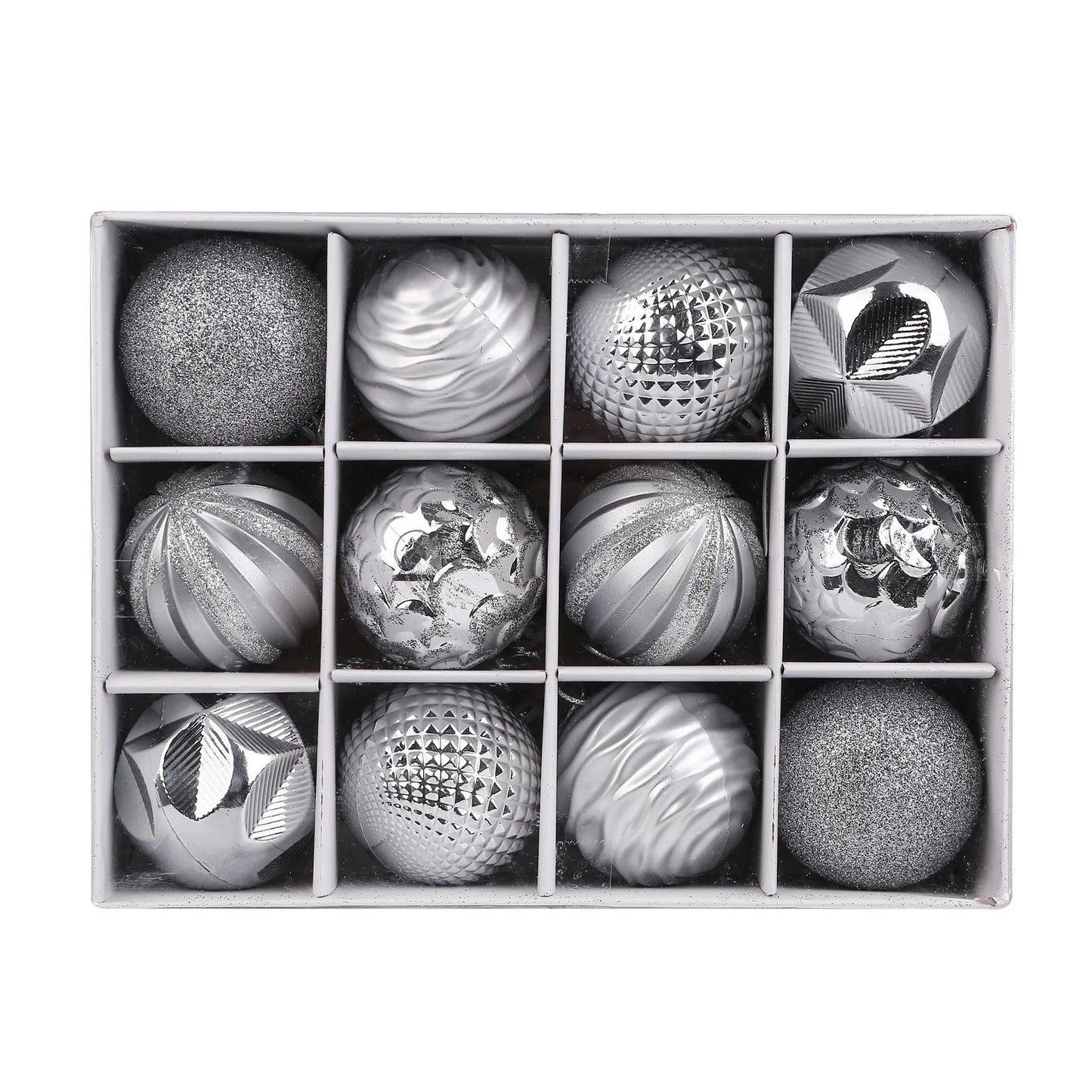 Bola de Natal 1 caixa de bolas de glitter, ecológicas, à prova d'água, de PVC, decorativas