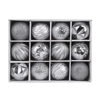 Bola de Natal 1 caixa de bolas de glitter, ecológicas, à prova d'água, de PVC, decorativas