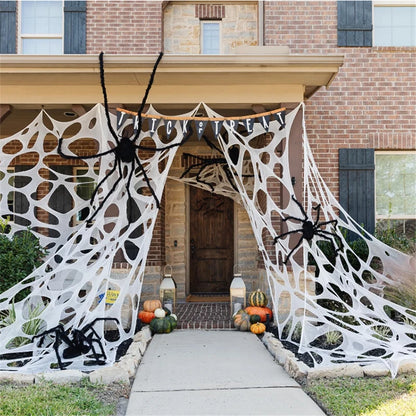 Decorações de teia de aranha para o dia das bruxas ao ar livre – Decoração de teia aranha