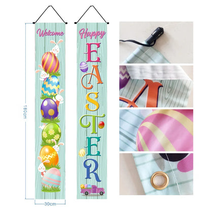 Faixa de Coelho da Páscoa 1 conjunto faixa de varanda feliz páscoa coelho páscoa bandeira