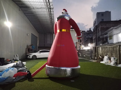 Papai Noel Inflável Enfeite Natal Grande Papai Noel Ar livre Inflável Natal