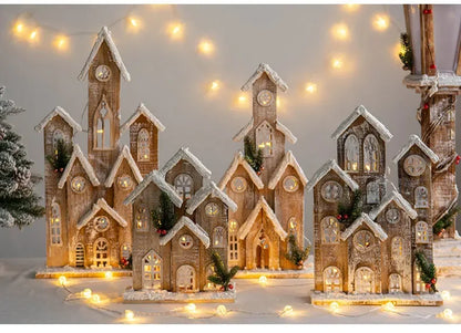 Cerca Decoração Natal Neve Pinho Decoração árvores Natal | Portão árvore natal madeira