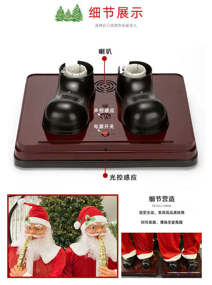 Papai Noel Dançante Animado Tamanho Real De 6' Shopping, Papai Noel Dançante Enfeites