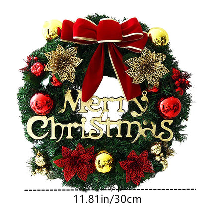 Guirlanda de Natal, guirlanda de Natal festão com laços, guirlanda de porta para paredes