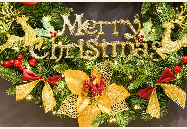 Guirlanda de Natal vermelha nevada Belas Guirlanda de natal criativa guirlanda de porta