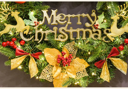 Guirlanda de Natal vermelha nevada Belas Guirlanda de natal criativa guirlanda de porta