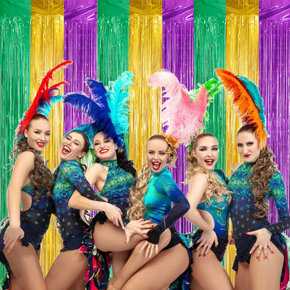 Cortinas de carnaval com franjas metálicas para cortina para eventos carnavalescos