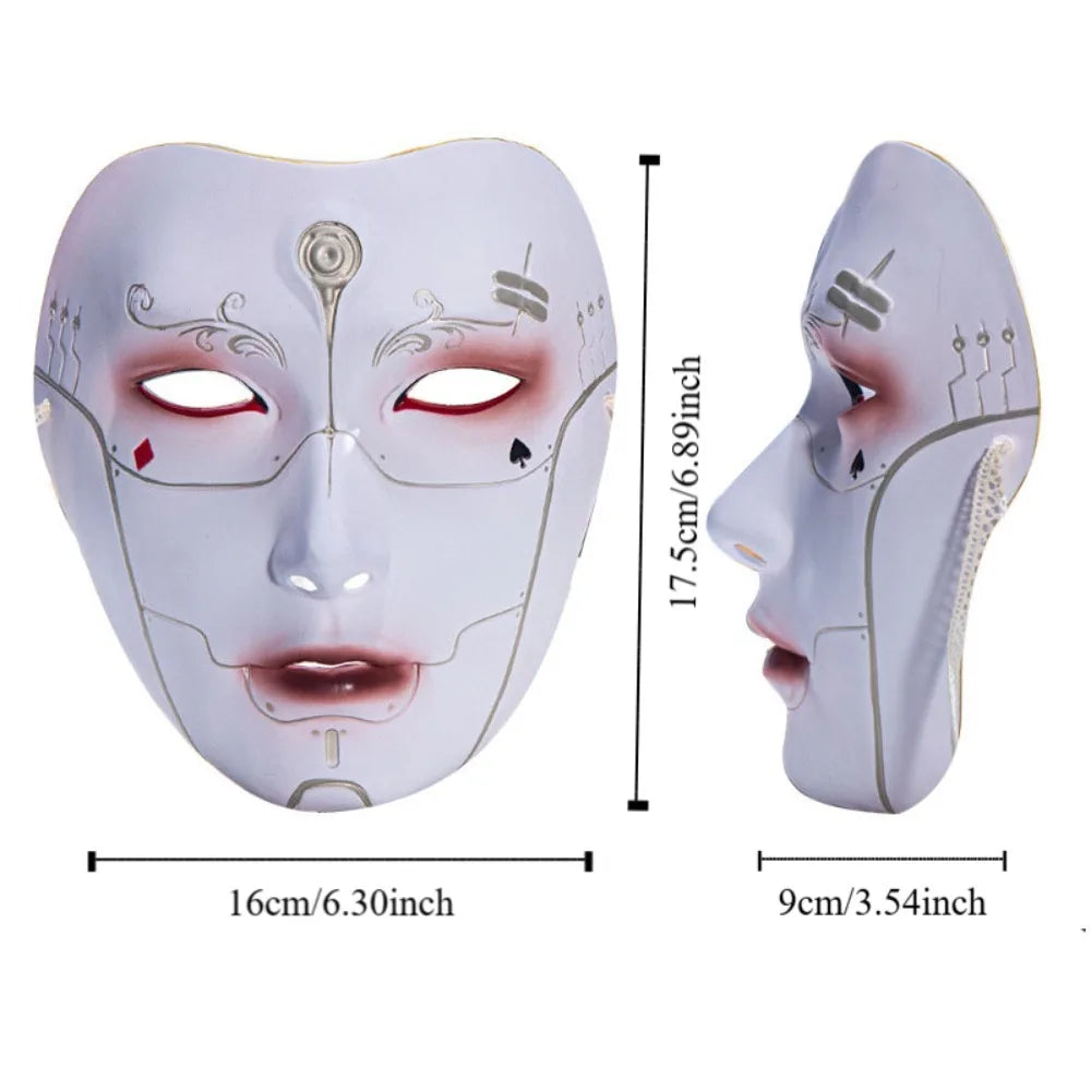 Máscara Facial Estilo com Temática de Cartas de Baralho, Máscara de Cosplay Estilo Mecânico/Veneza Antigo