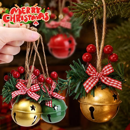 Sinos de Natal Tradicionais Ornamentos de Árvore Natal Sinos Trenó de Metal Decorações