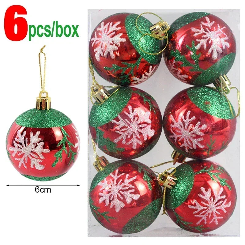 Bola Árvore de Natal Colorida Pintura 24 Peças de Enfeites de Bola de Natal, 6 cm Enfeites