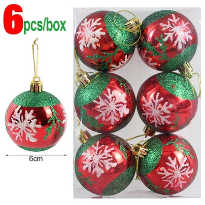 Bola Árvore de Natal Colorida Pintura 24 Peças de Enfeites de Bola de Natal, 6 cm Enfeites