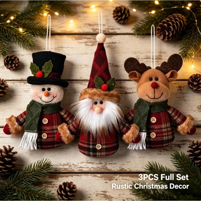 Boneco de Papai Pingente Noel Fofo em Forma de Cervo, Boneca de Natal, Enfeite Pendurar