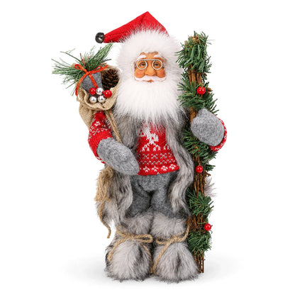 Boneco de Papai 30cm*11.81 Pol. Estatueta de Natal do Papai Noel Decoração Boneca