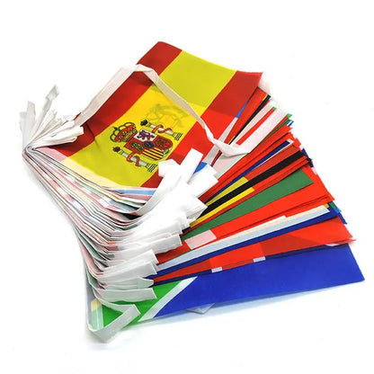 Kit Cordão Varal Bandeirolas Bandeiras 200 Países 14x21cm cordão varal bandeirolas Países
