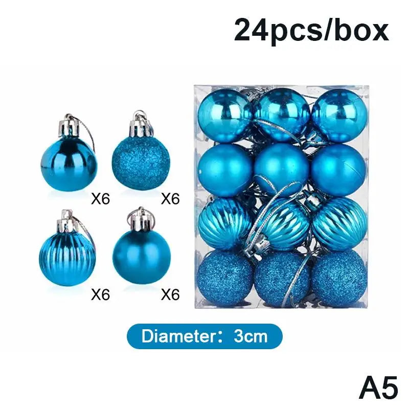 Bolas de Natal 24 Peças de Enfeites de Bola de Natal de (3cm)/6cm*6cm*6cm*6cm Natal
