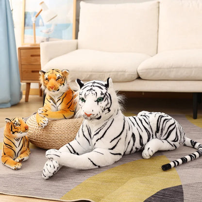 Gigante vida real tigre pelúcia gigante tigre branco para decoração, adorável tigre