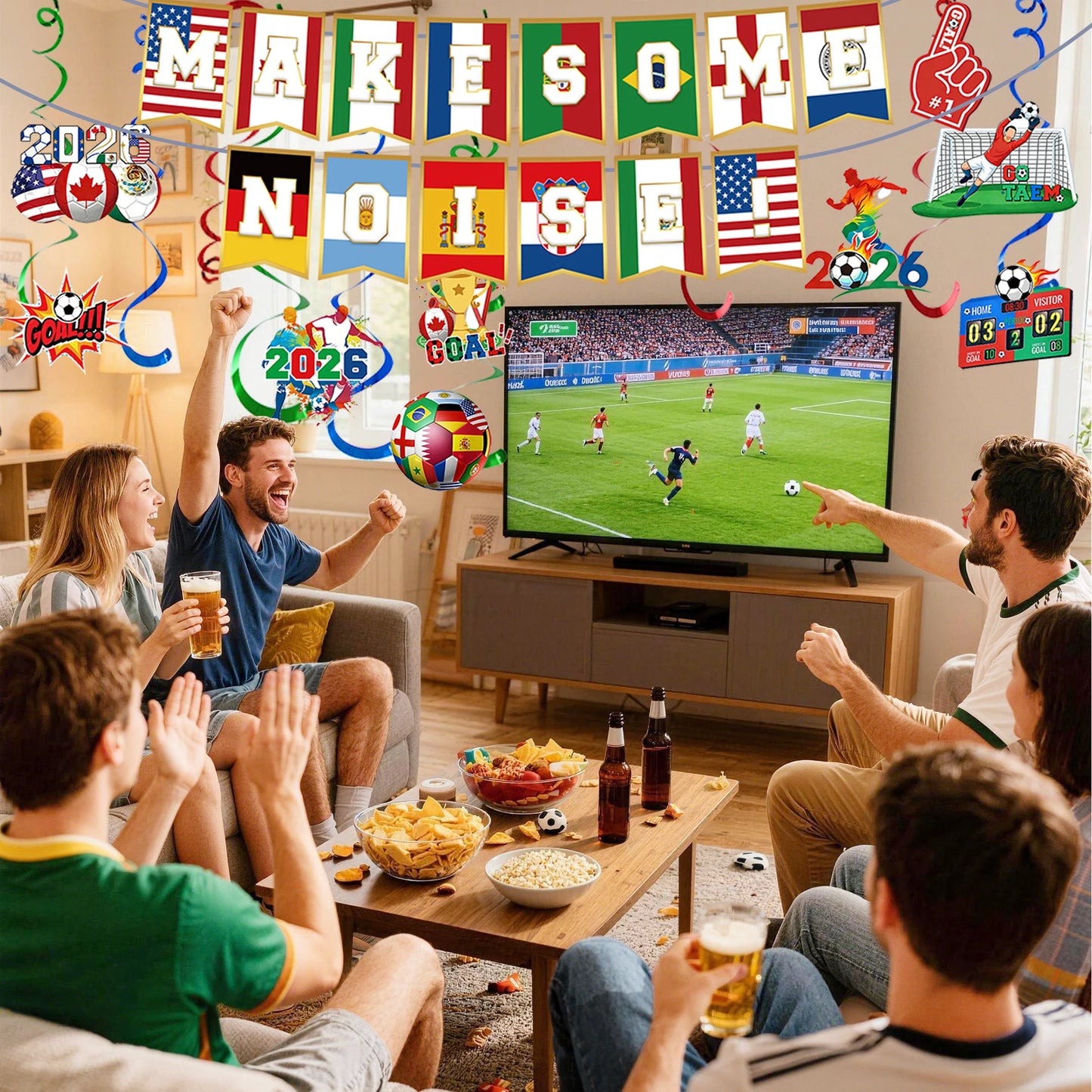 Banner para decoração de festa de futebol mundial, decoração de parede eventos esportivos
