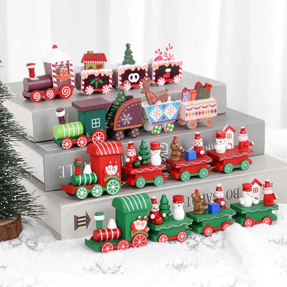 Trenzinho de Natal de Madeira Enfeite Decorativo de Mesa Mdf 25cm