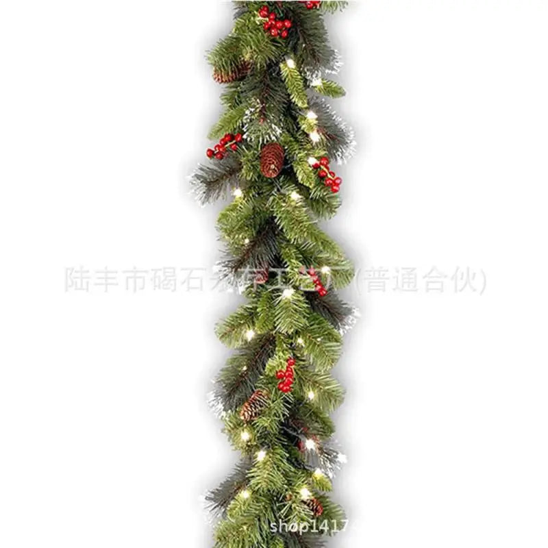 Guirlanda de Natal com luzes, Guirlanda de Natal Guirlanda de toque real de cedro dobrável