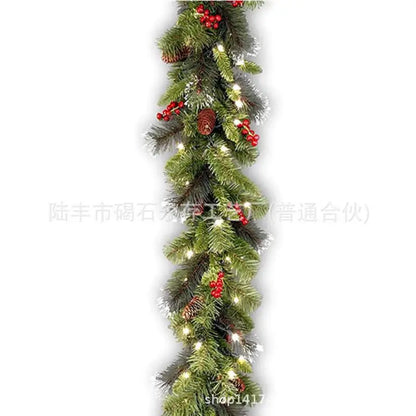 Guirlanda de Natal com luzes, Guirlanda de Natal Guirlanda de toque real de cedro dobrável