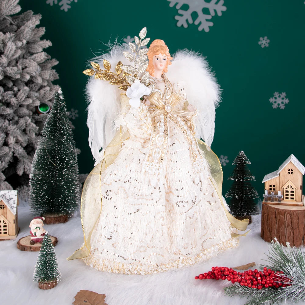 Anjo Enfeite Decoração De luxo Arvore de Natal 42 cm Arvore de Natal