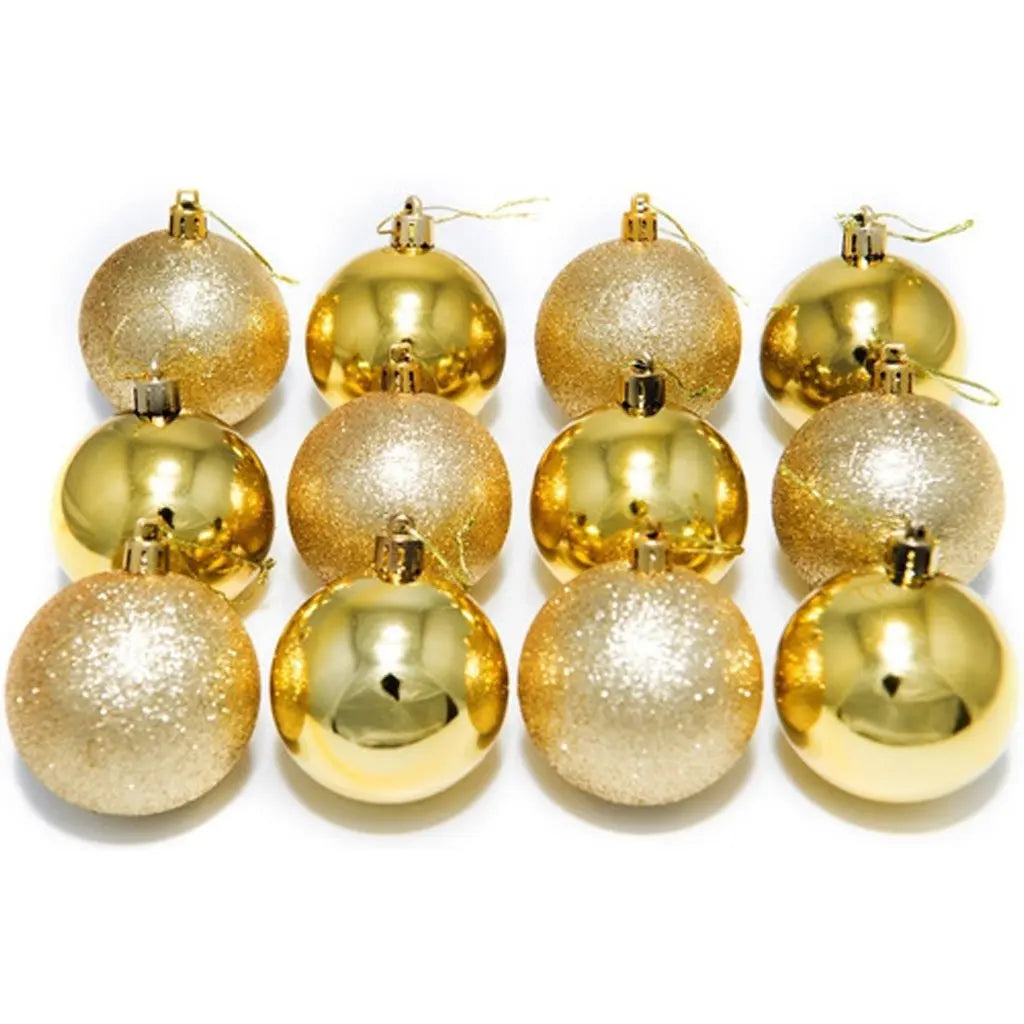 Kit 12 Bolas Douradas Enfeite Natalino Árvore Natal 50mm Bola Dourada para Árvore