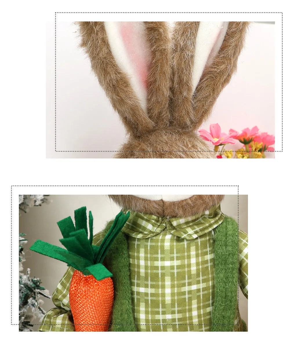 Coelho Páscoa Rústico Conjunto de 2 decoração páscoa estátuas coelho 59cm decoração