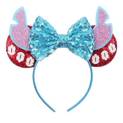 Tiaras Acessórios Disney orelha de rato com laço brilhante, Lantejoula de dupla celebração