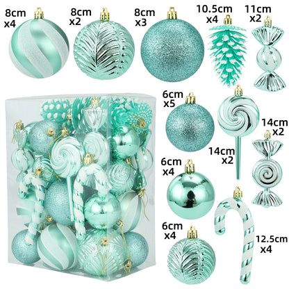 Bola de natal 36 peças enfeites de bola de Natal em formato especial, decoração de festa