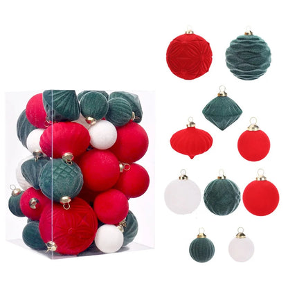 Decoração de Natal Bolas de Natal 35 Peças de Enfeites de Natal Bolas e Natal Flocadas