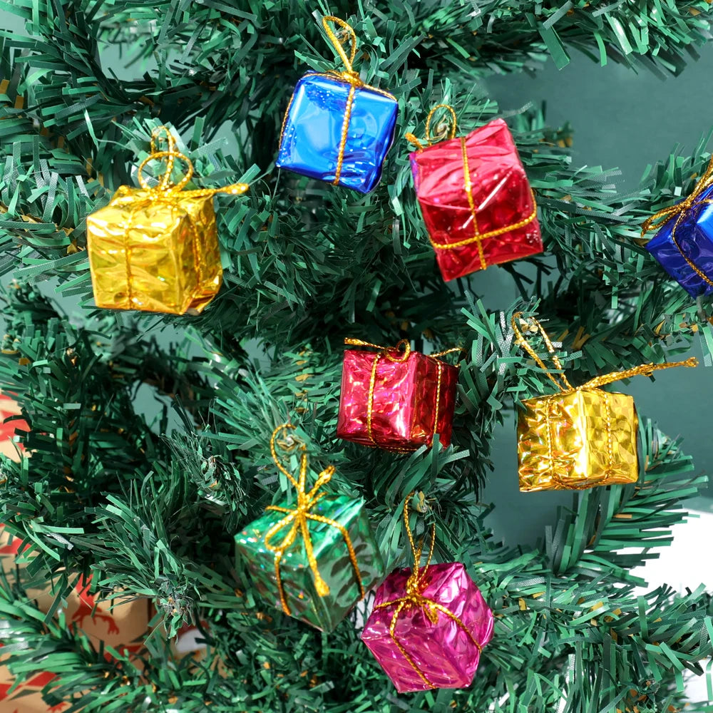 Caixas de Presente Pequenas Decoração de Árvore de Natal Cores Aleatórias 12/240 peças