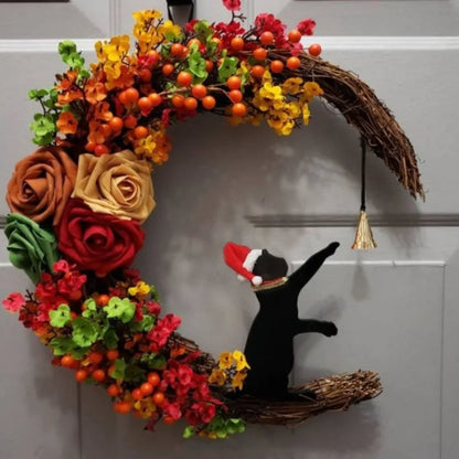 Guirlanda de Halloween, guirlandas de 14 polegadas para decoração bruxa na porta pendura